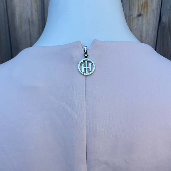 Tommy Hilfiger Blush Pink Scuba Sheath Dress with Flutter Sleeves - Picture 9 of 12